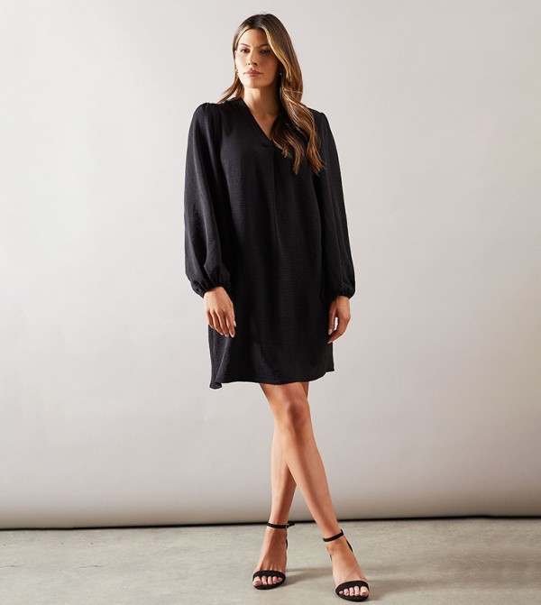 V-Neck Overhead Shift Dress