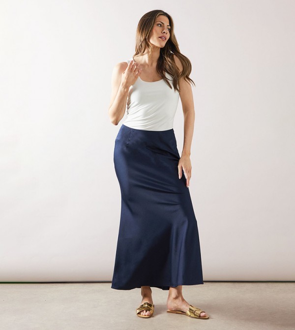 Satin Bias Cut Maxi Skirt
