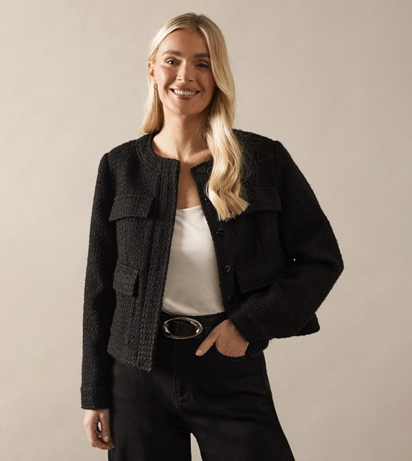 Petite Long Sleeves Boxy Fit Jacket
