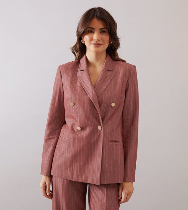 Striped Double Breasted Blazer