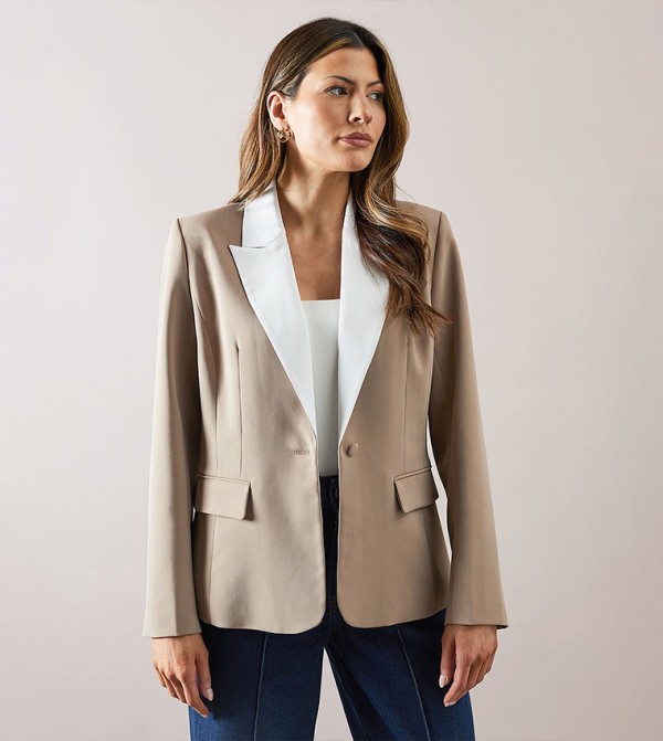 Contrast Reverse Detail Tux Blazer