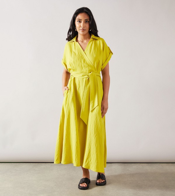 Petite Front Tie Shirt Midi Dress