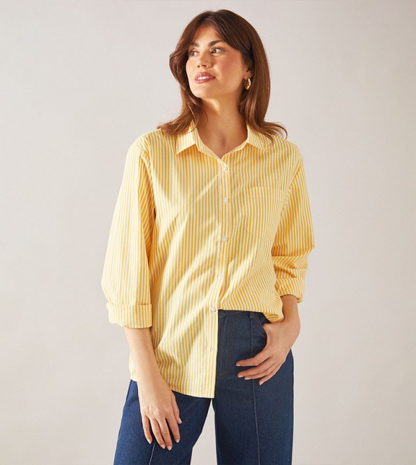 Striped Oversized Long Sleeves Shirt