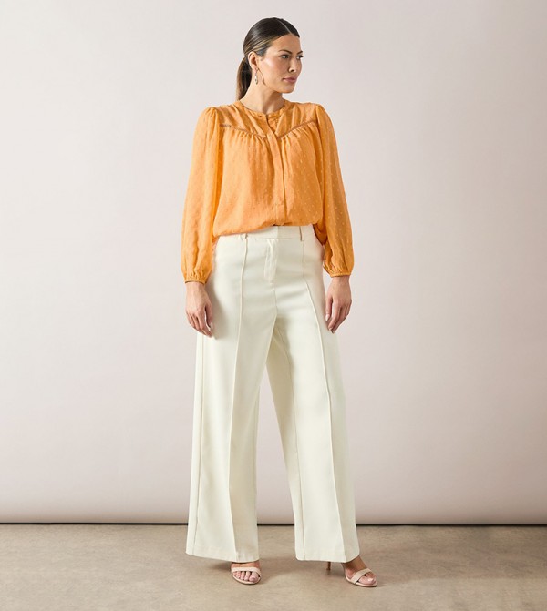 Petite Dobby Long Sleeves Top