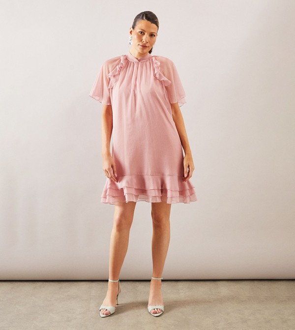 Ruffle Hem Shift Dress