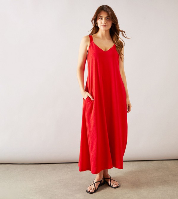 Textured Sleeveless Midaxi Dress
