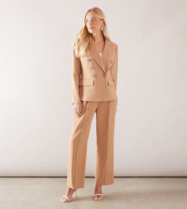 Petite High Waist Wide Leg Trousers