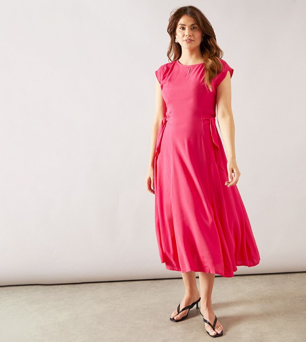 Viscose Tie Waist Maxi Dress