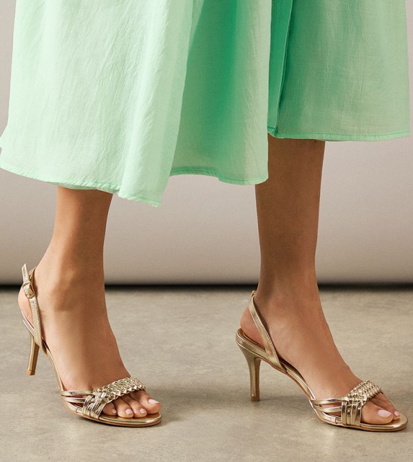Ottilie Faux Leather Plaited Strap Heel Sandals