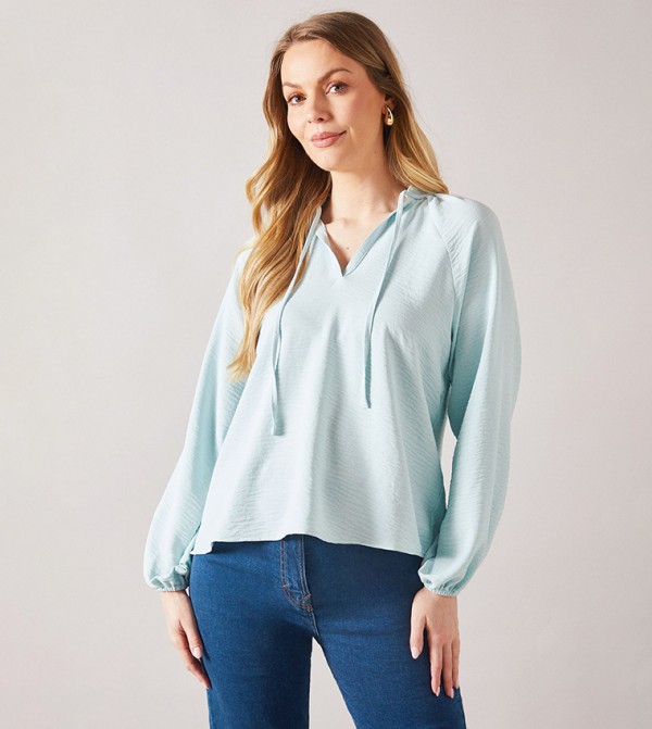 Petite Tie Neck Top
