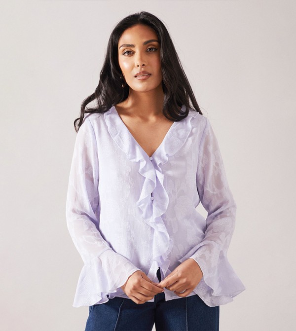 Petite Ruffle Detail Top