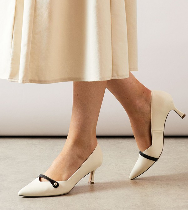 حذاء بكعب عالي ماري جين جلد صناعي