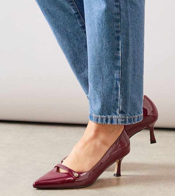 Denise Faux Patent Leather Mary Jane Stiletto Heel Pumps
