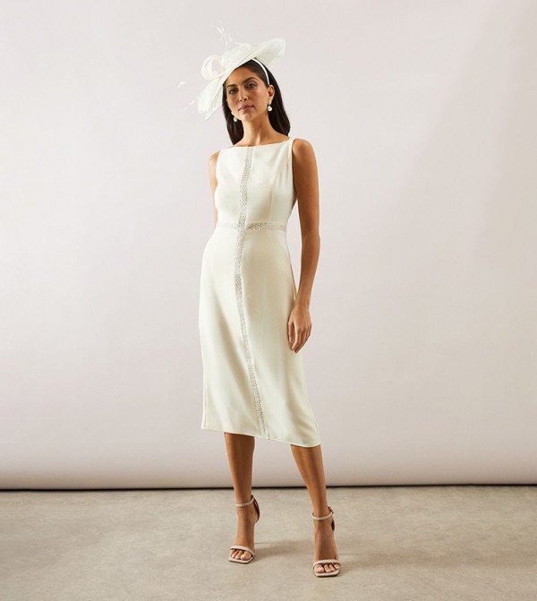 Beaded Trim Pencil Dress