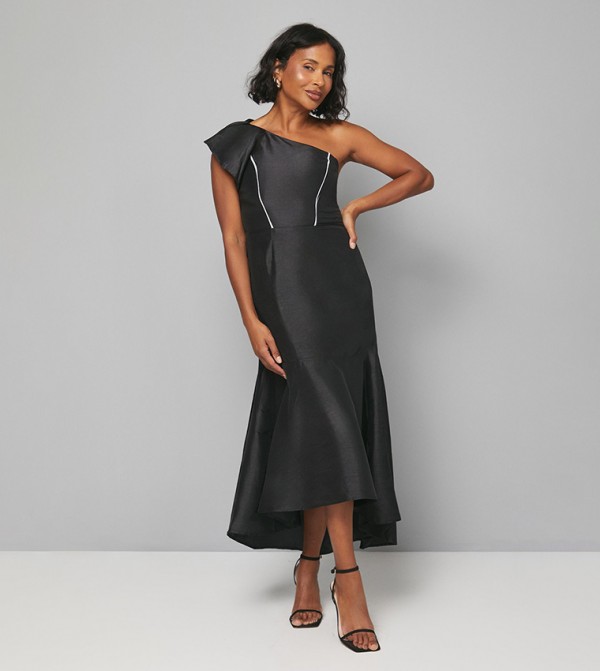 One Shoulder Ruffle Tiered Dress