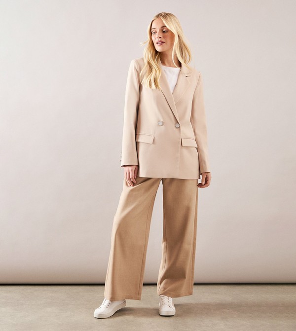 Petite Double Breasted Button Detail Blazer
