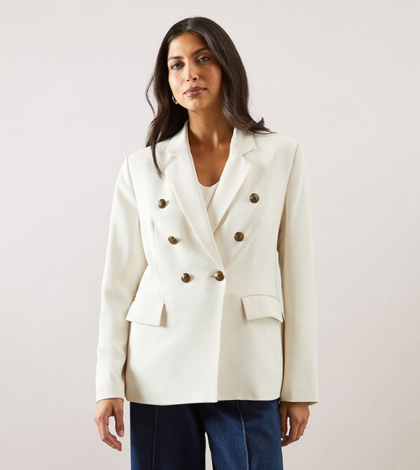 Double Breasted Button Detail Blazer
