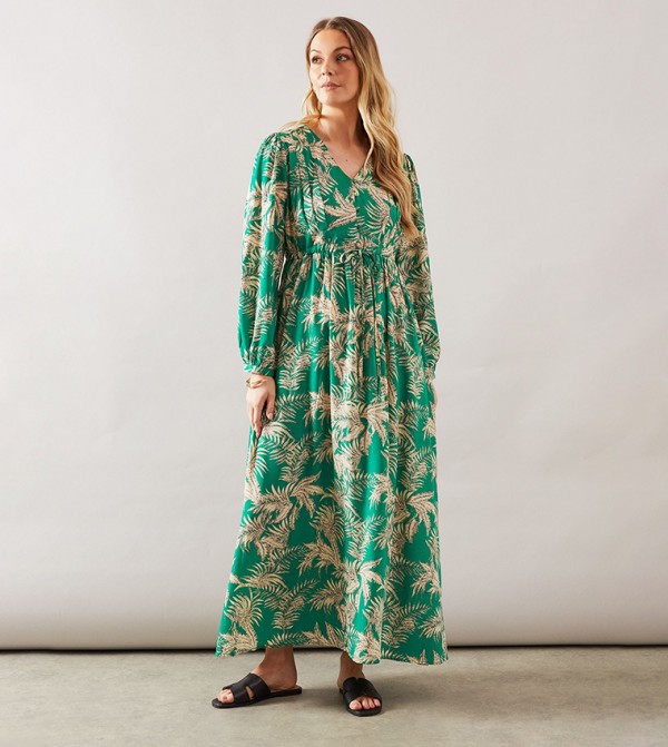 Tropical Button Up Smock Dress