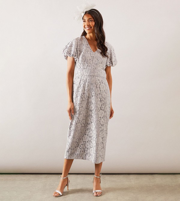 Lace Piping Detail Dress