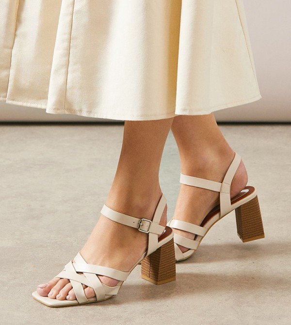 Erelith Faux Leather Block Heel Sandals