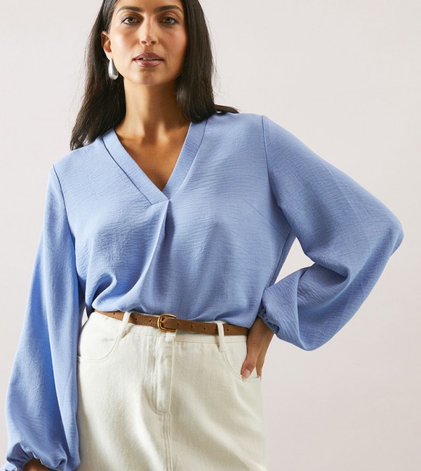 Textured Long Sleeves Overhead Shirt