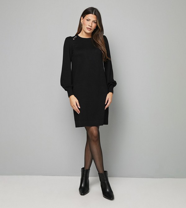 Crew Neck Swing Jumper Dress