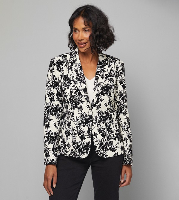Floral Printed Puff Sleeves Jacket