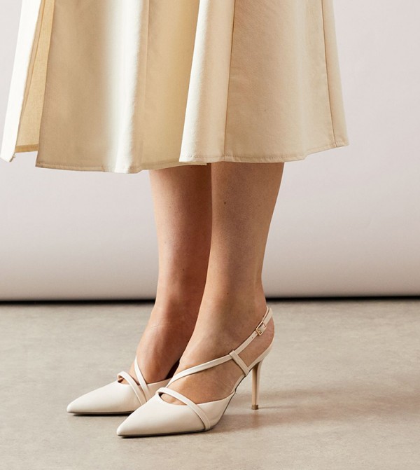 Ella Faux Leather Slingback High Heel Pumps