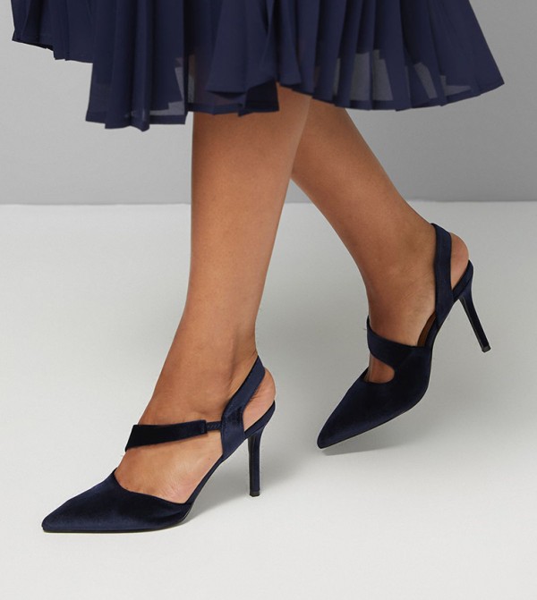 Everly Velvet Asymmetric Pointed Stiletto Heel Pumps