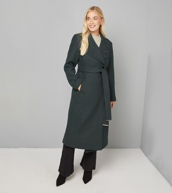 Petite Belted Maxi Coat