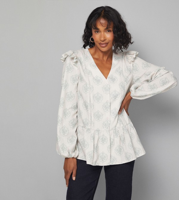 Printed Long Sleeves Top