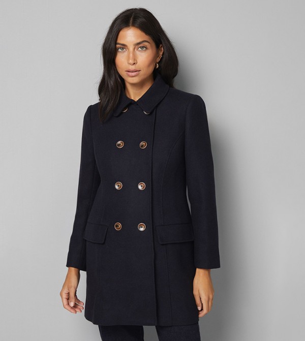 Petite Double Breasted Pea Coat
