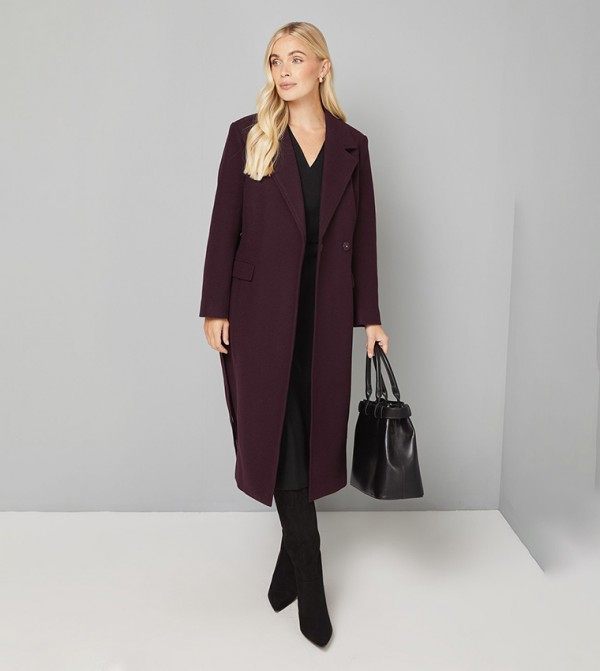 Petite Splits Belted Coat