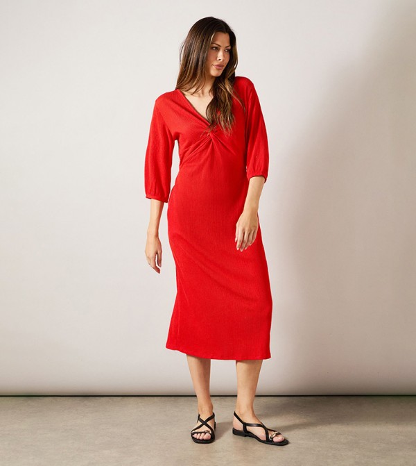 Jersey Twist Front Midaxi Dress