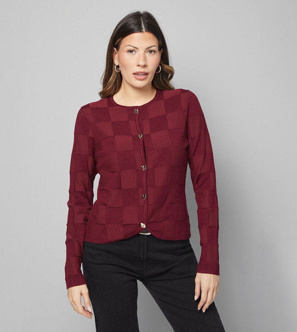 Stitch Detail Long Sleeves Cardigan