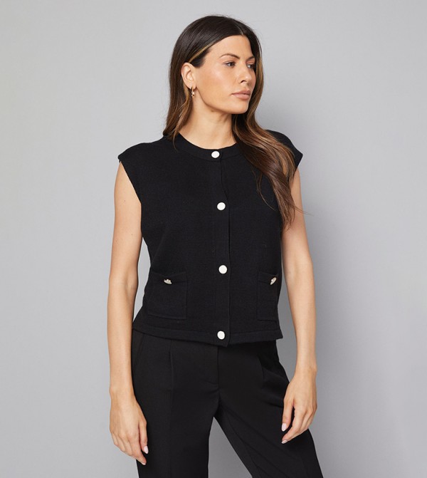 Button Through Knitted Vest