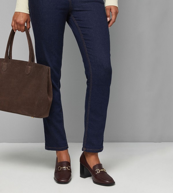 Daffie Snaffle Trim Block Heeled Loafers