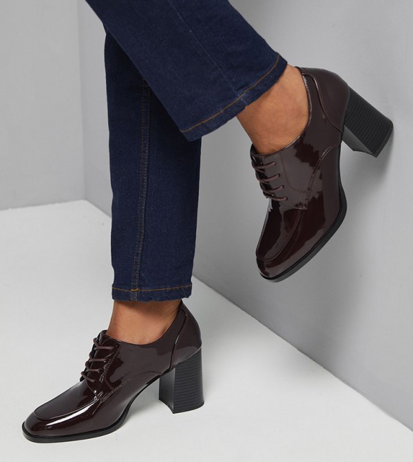 Dante Lace Up High Block Heeled Loafers