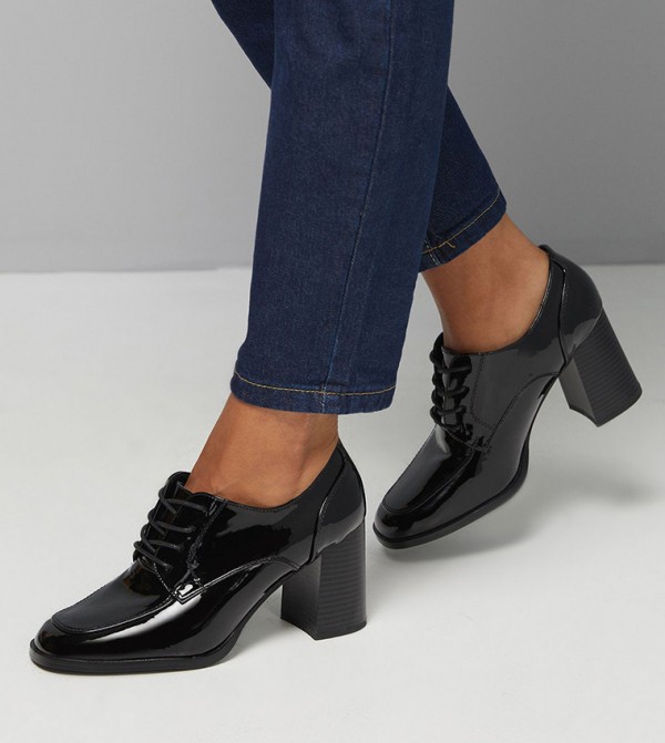 Dante Lace Up High Block Heeled Loafers