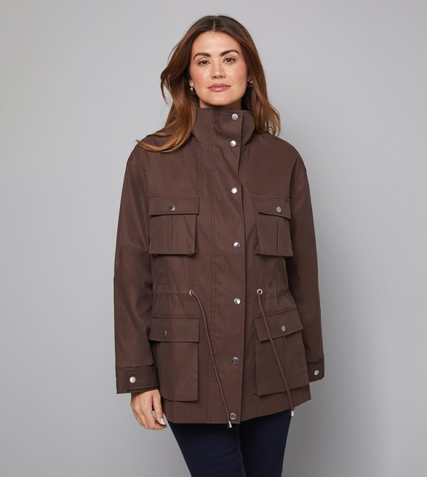 Pocket Detail Tie Waist Coat