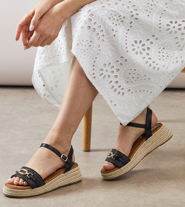 Romeo Snaffle Detail Espadrille Wedge Sandals