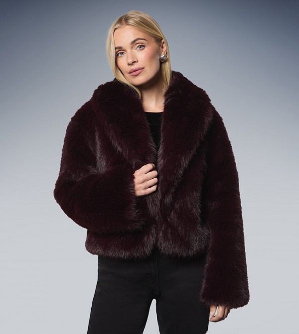 Petite Faux Fur Edge To Edge Jacket