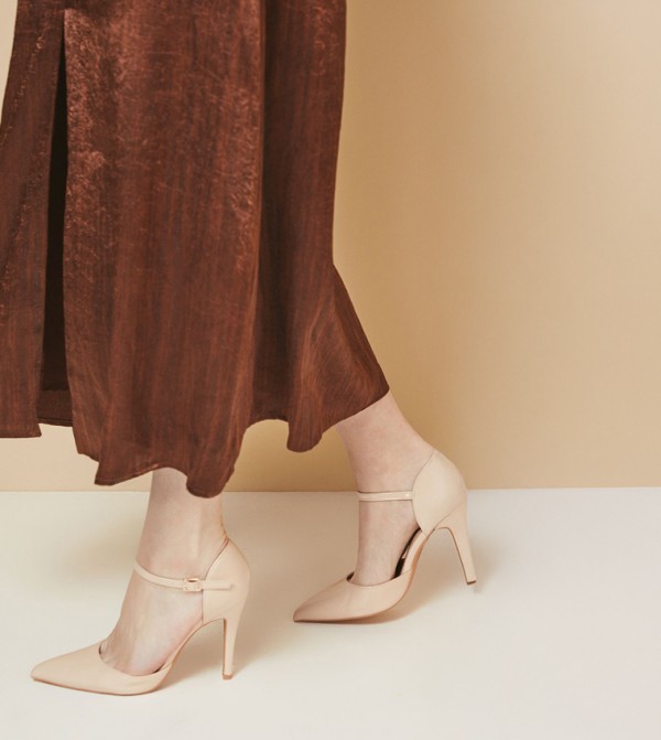 Paula Faux Patent Ankle Strap Pumps