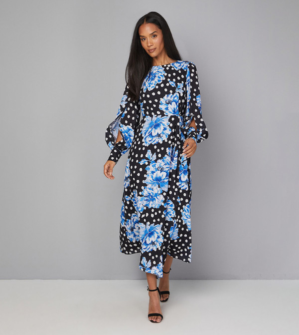 فستان ميدي كم بفتحة 