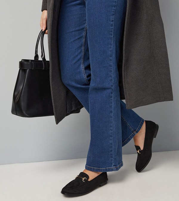 Daisy Faux Suede Snaffle Detail Loafers