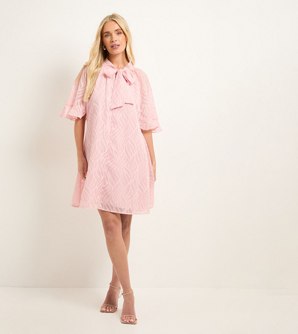 Petite Burn Out Cape Sleeves Shift Mini Dress