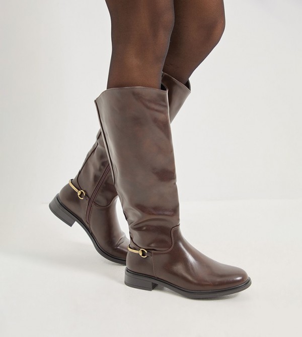 بوت طويل جلد صناعي 