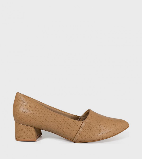 Textured Pointed Toe Pumps
