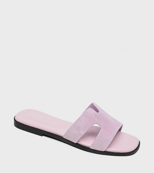 Textured Cut-Out Flat Sandals