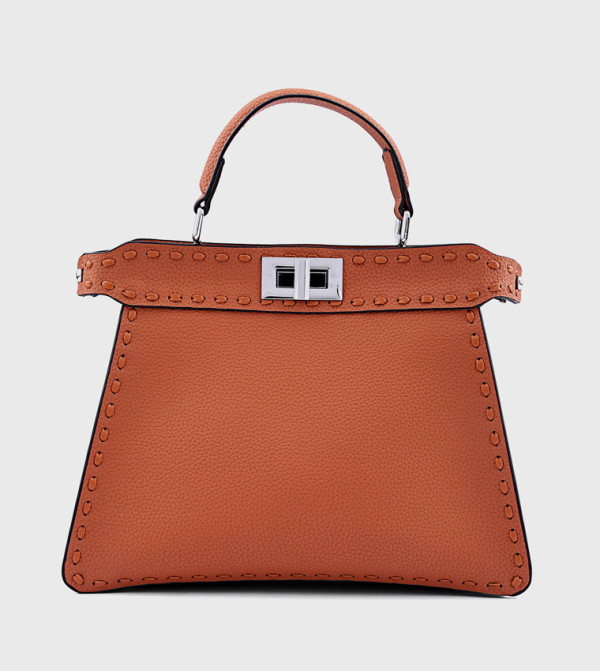 Textured Top Handle Bag with Crossbody Strap